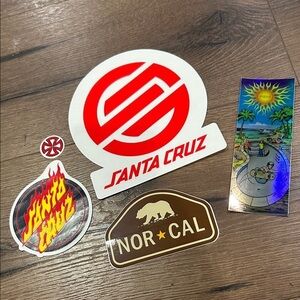 Santa Cruz Skateboards Bold Red and White Sticker